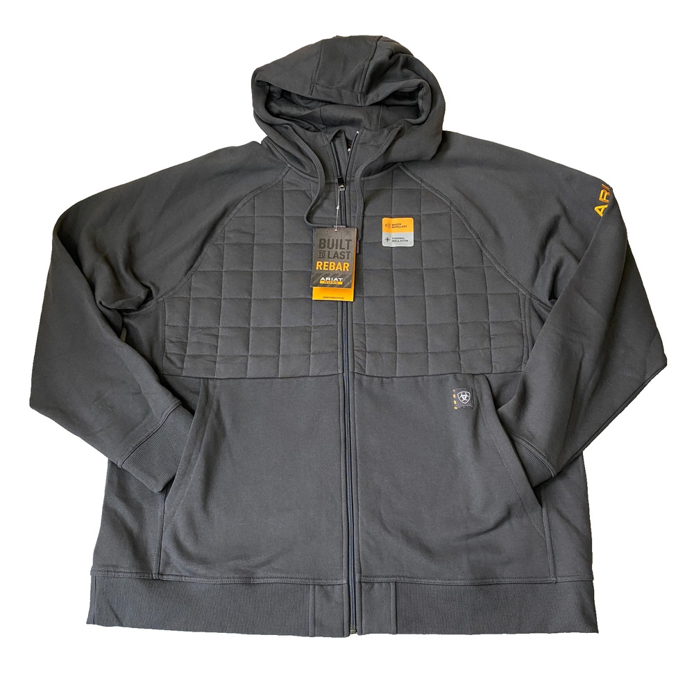 Ariat Rebar Regulatory Full Zip Hooded Insulated Jacket Men XXL Black NWT - Picture 16 of 16